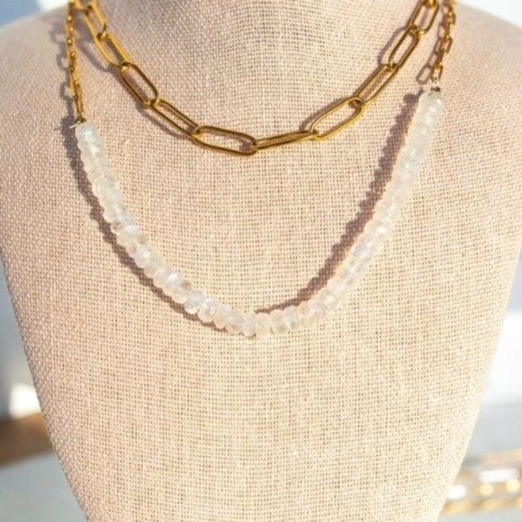 Layering Gold Paperclip Chain Necklace Everyday Necklace Waterproof Jewelry Gift - Picture 9 of 11